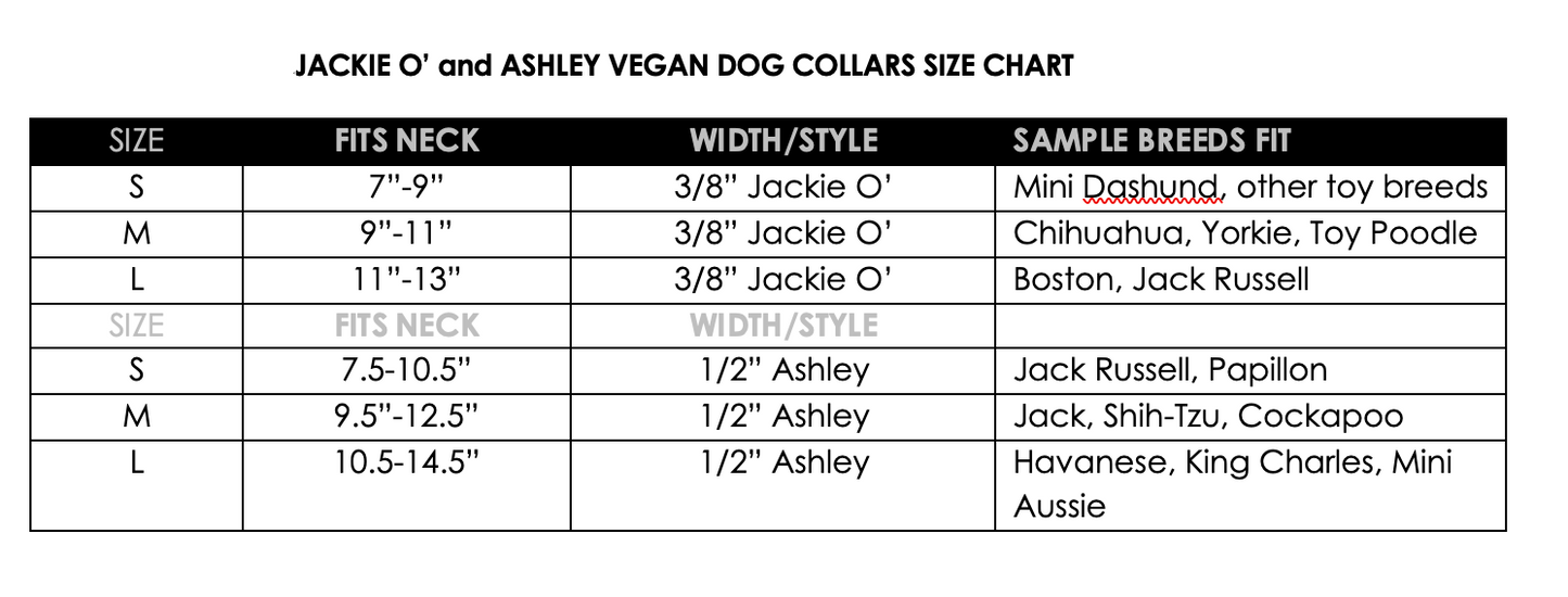 Vegan Jackie O Dog Collar Blue