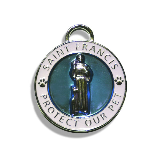 Pet Charm Large Saint Francis of Assisi, Blue