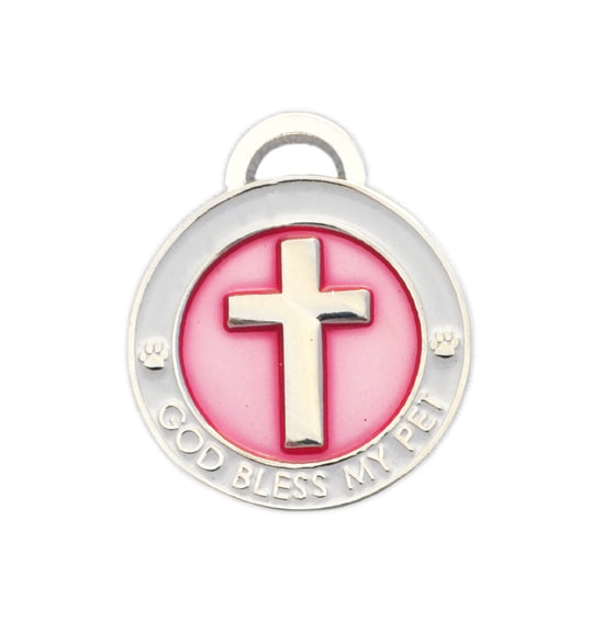 Pet Charm Small Cross, Pink