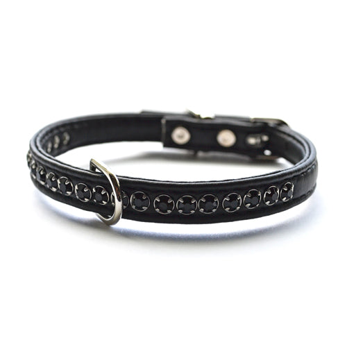 Vegan Jackie O Black on Black Dog Collar