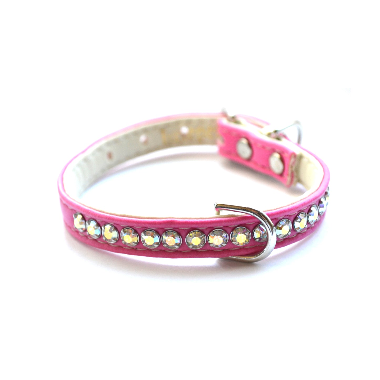 Vegan Jackie O Dog Collar Hot Pink