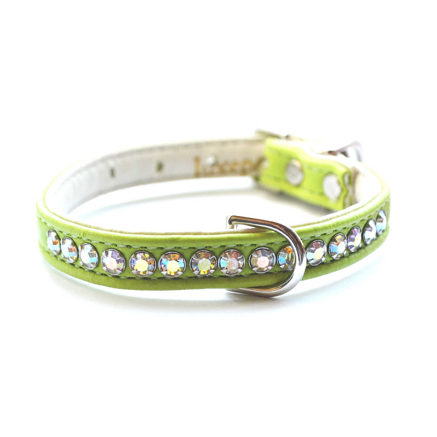 Vegan Jackie O Dog Collar Lime