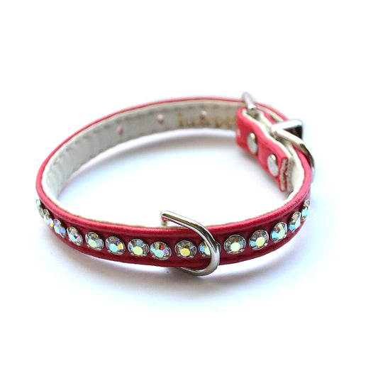 Vegan Jackie O Dog Collar Red