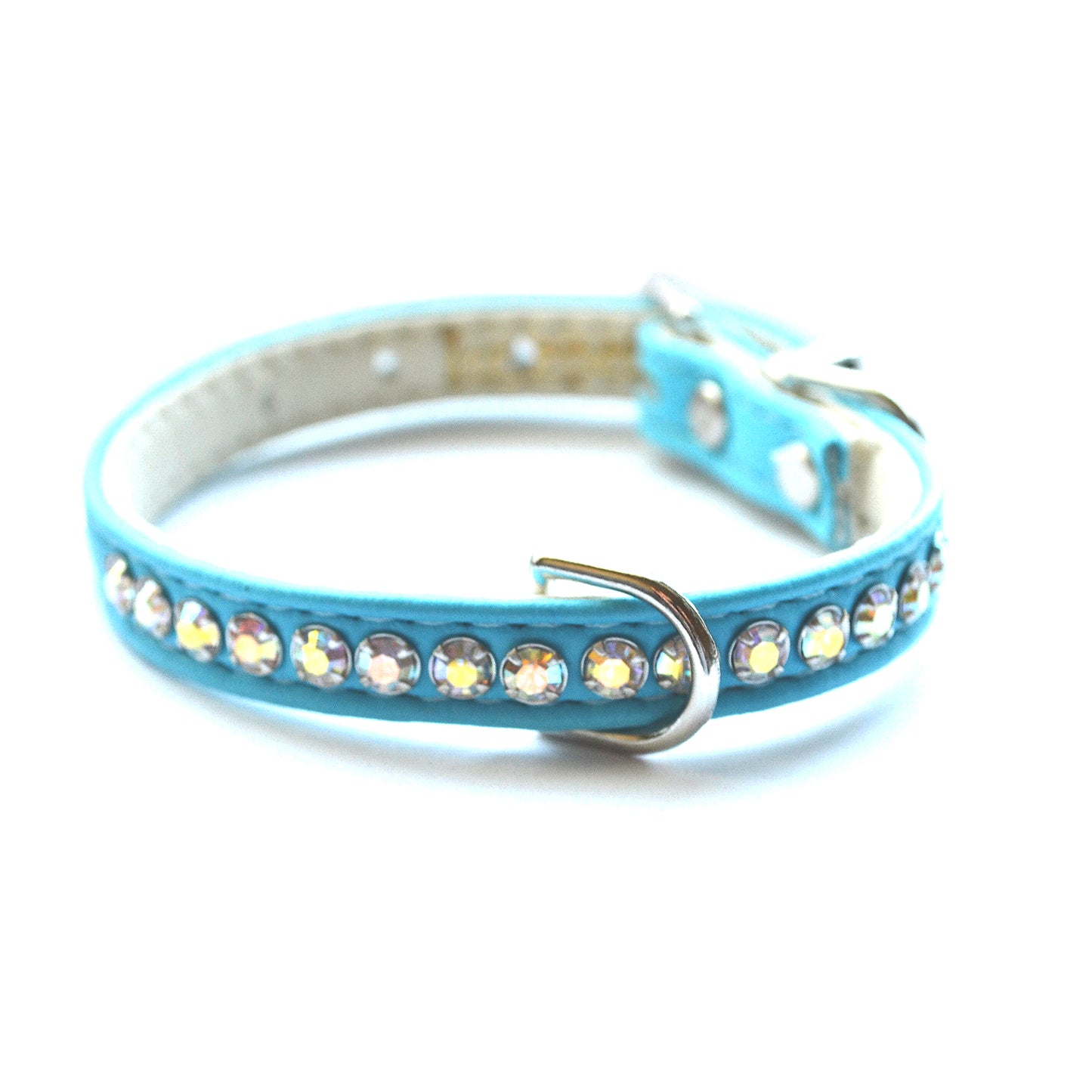 Vegan Jackie O Dog Collar Teal