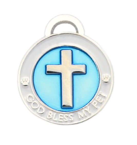 Pet Charm Small Cross, Blue