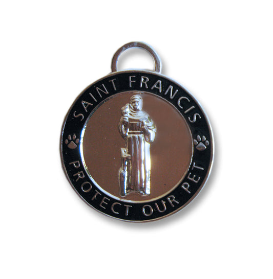 Pet Charm Small Saint Francis of Assisi, Black