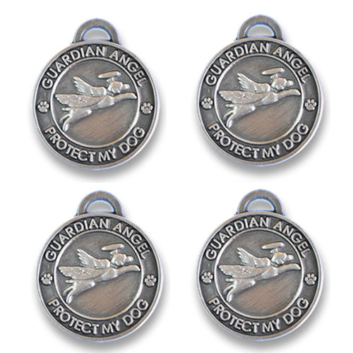 4 pack Guardian Angel Dog  Antique Silver Holiday Bundle