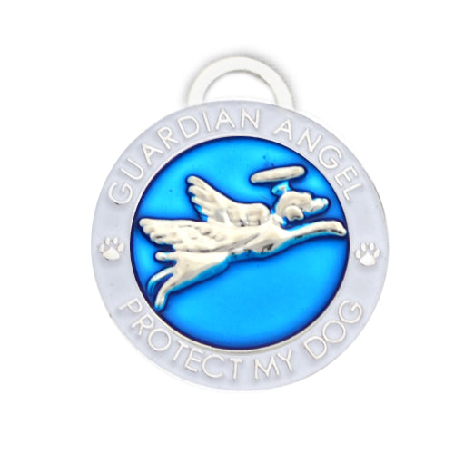 Pet Charm Guardian Angel Dog, Blue