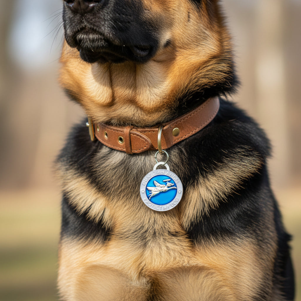 Pet Charm Guardian Angel Dog, Blue