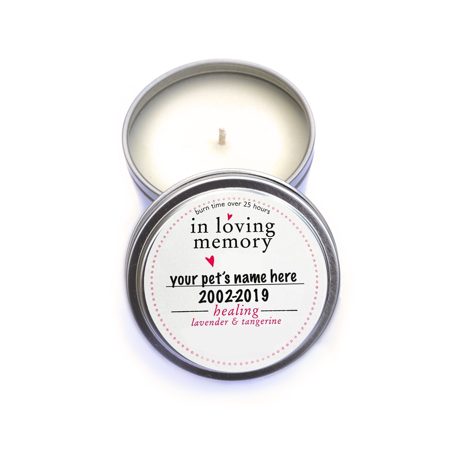 In Loving Memory Pet lovers Memorial Candle