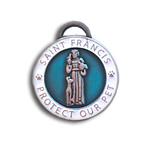 St Francis Charm Small Antique Teal